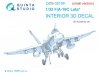 Quinta Studio QDS-32109 F/A-18C Late 3D-Printed & coloured Interior on decal paper (Academy) (Small version) 1/32
